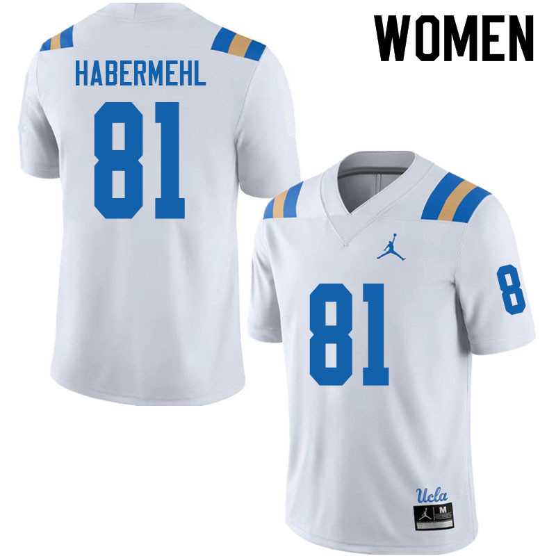 Jordan Brand Women #81 Hudson Habermehl UCLA Bruins College Football Jerseys Sale-White
